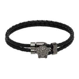 베르사체 Versace Black Medusa Leather Bracelet 241404M142001