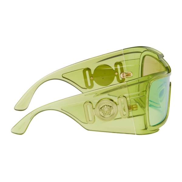 베르사체 베르사체 Versace Green Maxi Medusa Biggie Shield Sunglasses 241404F005024