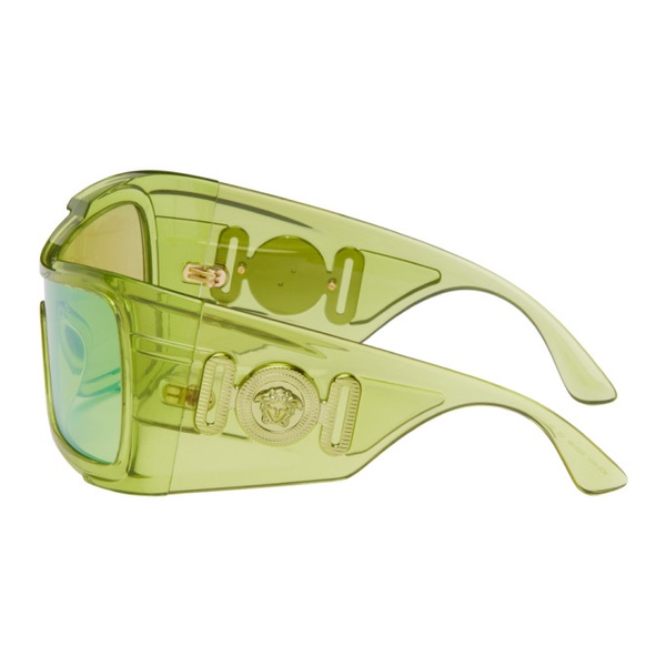 베르사체 베르사체 Versace Green Maxi Medusa Biggie Shield Sunglasses 241404F005024