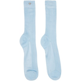베르사체 Versace Blue Ribbed Knit Socks 241404F076000