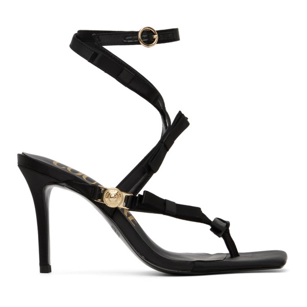베르사체 베르사체 진 꾸뛰르 베르사체 Versace Jeans Couture Black Emily Heeled Sandals 241202F125000