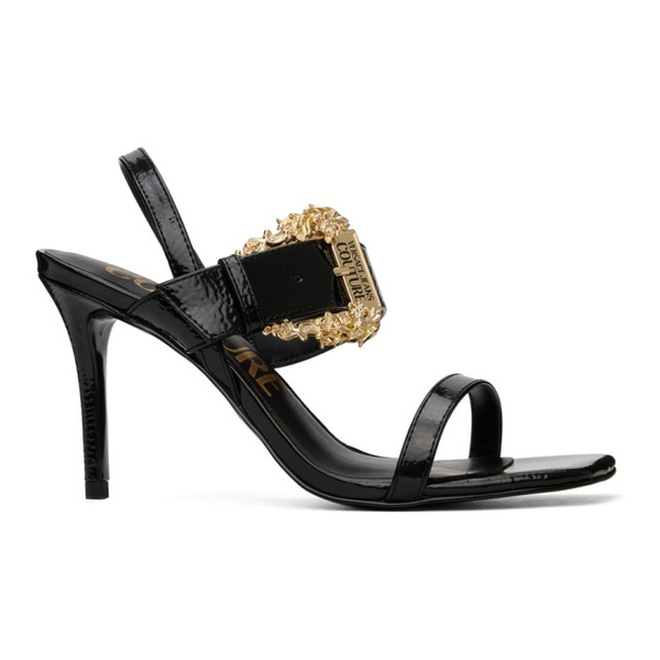 베르사체 베르사체 진 꾸뛰르 베르사체 Versace Jeans Couture Black Baroque Emily Slingback Heeled Sandals 241202F125004