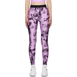 베르사체 진 꾸뛰르 베르사체 Versace Jeans Couture Purple Printed Leggings 241202F085001