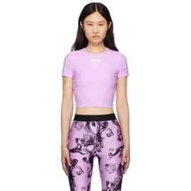 베르사체 진 꾸뛰르 베르사체 Versace Jeans Couture Purple Print T-Shirt 241202F110017