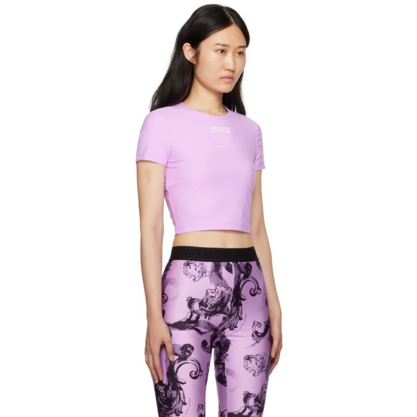 베르사체 베르사체 진 꾸뛰르 베르사체 Versace Jeans Couture Purple Print T-Shirt 241202F110017
