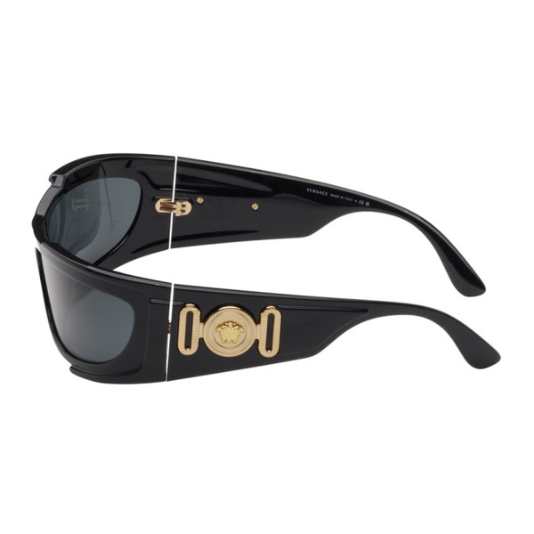 베르사체 베르사체 Versace Black Medusa Biggie Shield Sunglasses 241404M134035