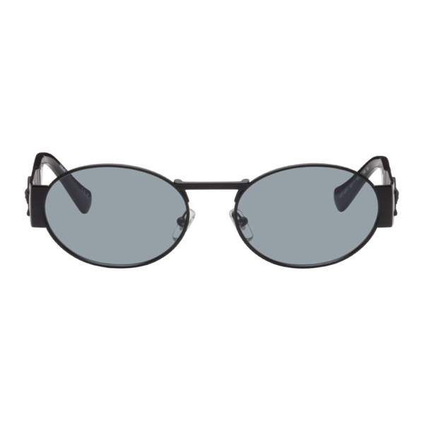 베르사체 베르사체 Versace Black Medusa Deco Oval Sunglasses 241404M134022