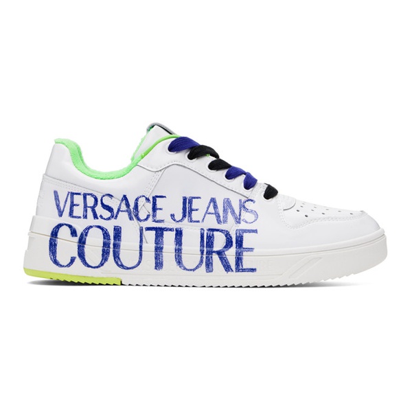 베르사체 베르사체 진 꾸뛰르 베르사체 Versace Jeans Couture White Starlight Logo Sneakers 241202M237011