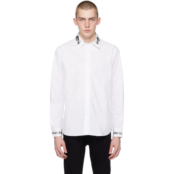 베르사체 베르사체 진 꾸뛰르 베르사체 Versace Jeans Couture White Watercolor Couture Shirt 241202M192015