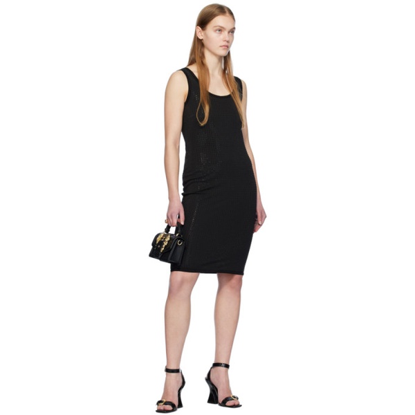 베르사체 베르사체 진 꾸뛰르 베르사체 Versace Jeans Couture Black Crystal-Cut Midi Dress 241202F054009