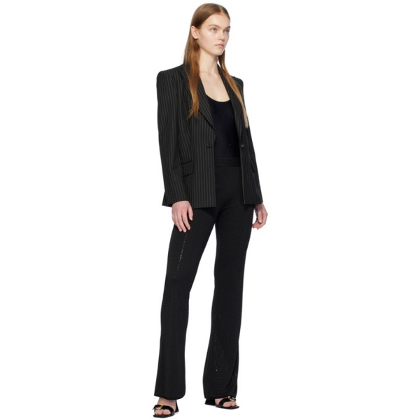 베르사체 베르사체 진 꾸뛰르 베르사체 Versace Jeans Couture Black Crystal-Cut Bodysuit 241202F358001