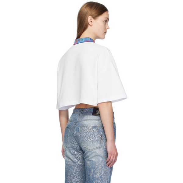 베르사체 베르사체 진 꾸뛰르 베르사체 Versace Jeans Couture White Cropped Polo 241202F108000