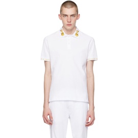 베르사체 진 꾸뛰르 베르사체 Versace Jeans Couture White Print Polo 241202M212021