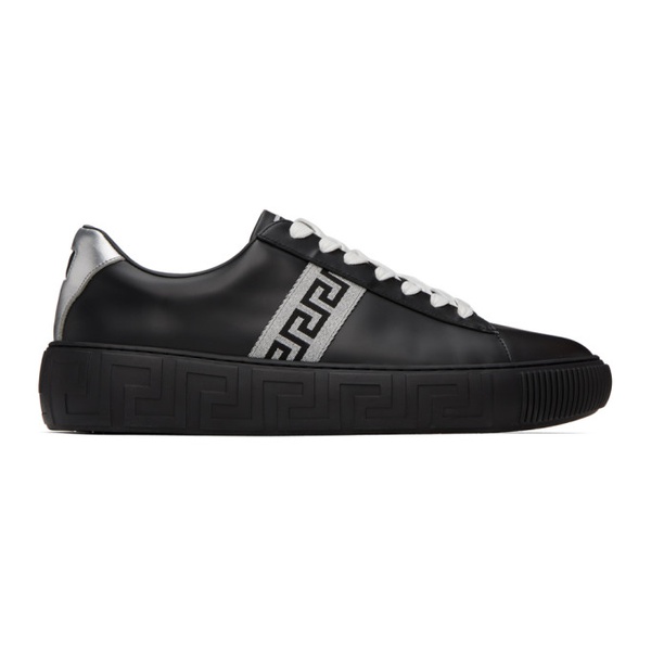 베르사체 베르사체 Versace Black Greca Sneakers 222404M237018
