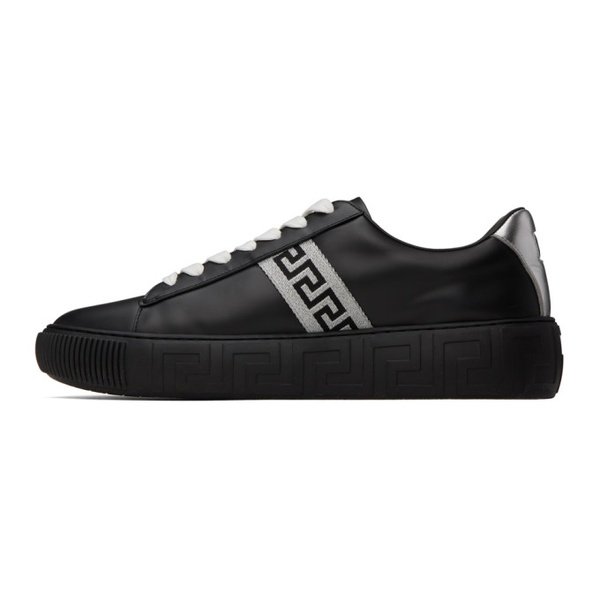 베르사체 베르사체 Versace Black Greca Sneakers 222404M237018