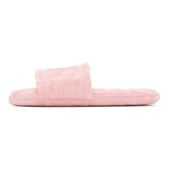 베르사체 베르사체 언더웨어 베르사체 Versace Underwear Pink Logo Slippers 222653F121001