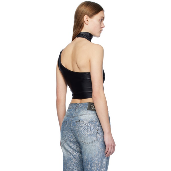 베르사체 베르사체 진 꾸뛰르 베르사체 Versace Jeans Couture Black Cropped Top 241202F111020