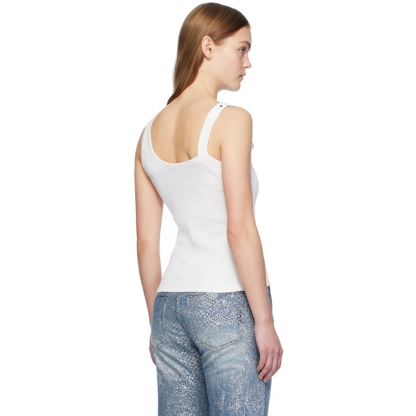 베르사체 베르사체 진 꾸뛰르 베르사체 Versace Jeans Couture White Ribbed Tank Top 241202F111022