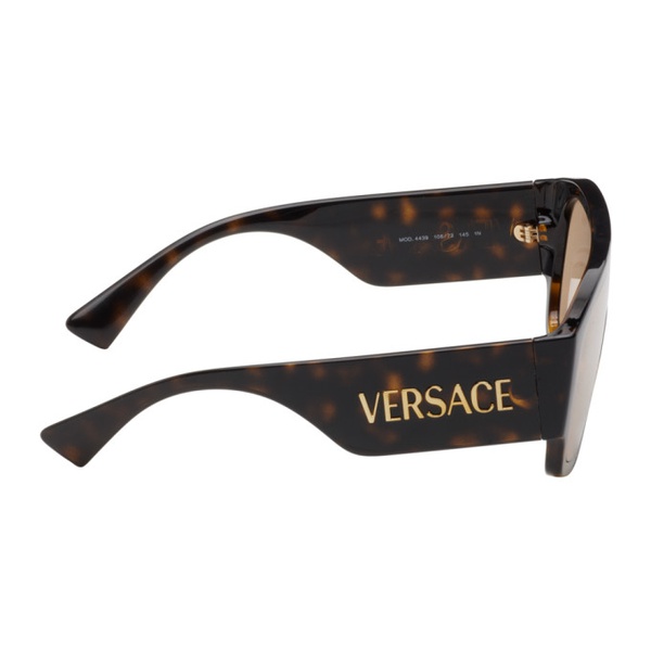 베르사체 베르사체 Versace Brown Logo Aviator Sunglasses 241404F005026