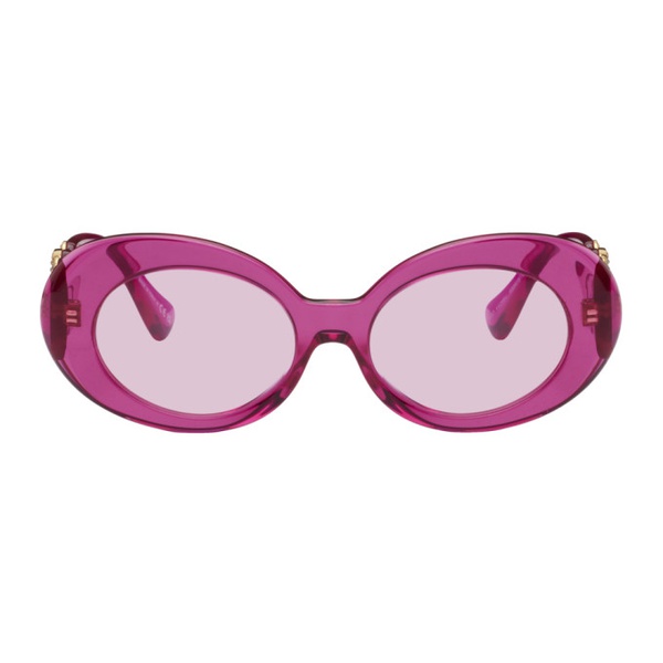 베르사체 베르사체 Versace Pink Medusa Biggie Oval Sunglasses 241404F005036