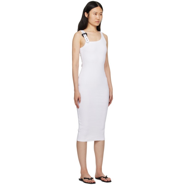 베르사체 베르사체 진 꾸뛰르 베르사체 Versace Jeans Couture White Baroque Buckle Midi Dress 241202F054017