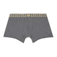 베르사체 언더웨어 베르사체 Versace Underwear Gray Greca Border Boxer Briefs 231653M216014