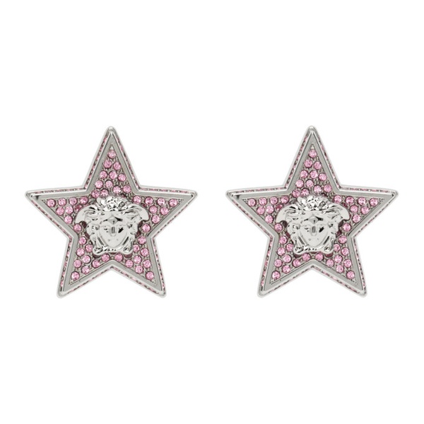 베르사체 베르사체 Versace Silver & Pink Star Earrings 231404F022050