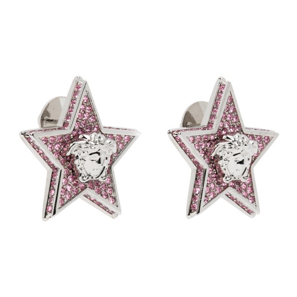 베르사체 베르사체 Versace Silver & Pink Star Earrings 231404F022050