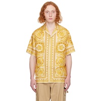 베르사체 Versace Beige & Yellow Barocco Shirt 241404M192019