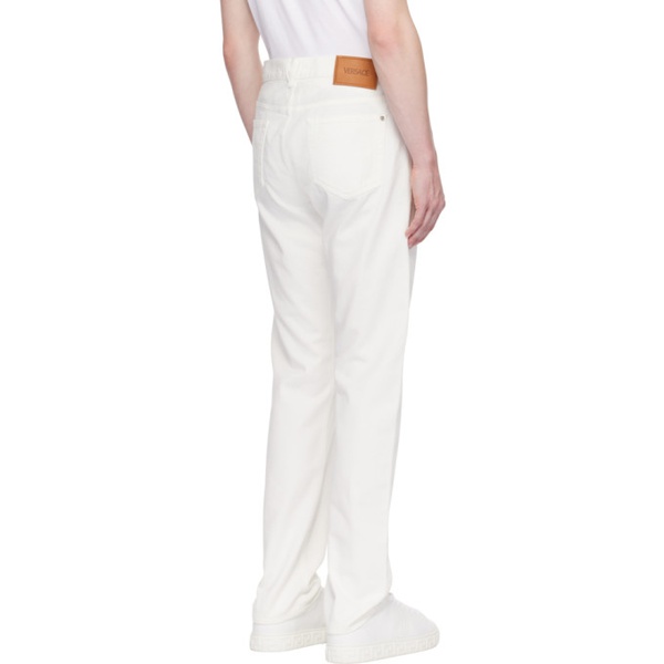 베르사체 베르사체 Versace White Slim-Fit Jeans 241404M186010