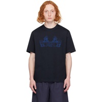 베르사체 Versace Navy Cartouche T-Shirt 241404M213008