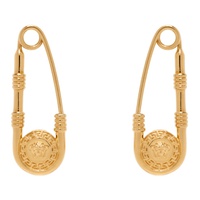 베르사체 Versace Gold Safety Pin Earrings 241404M144007