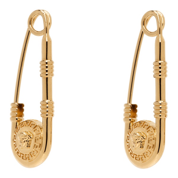 베르사체 베르사체 Versace Gold Safety Pin Earrings 241404M144007
