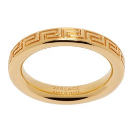 베르사체 Versace Gold Engraved Greek Key Ring 241404M147039