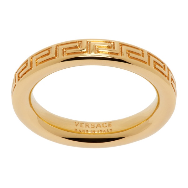 베르사체 베르사체 Versace Gold Engraved Greek Key Ring 241404M147039