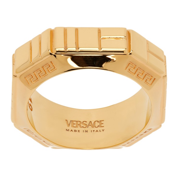 베르사체 베르사체 Versace Gold Greca Quilting Ring 241404M147027