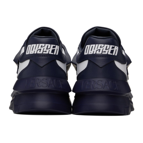 베르사체 베르사체 Versace Navy & White Odissea Sneakers 241404M237019