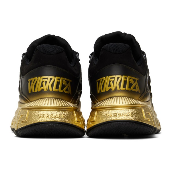 베르사체 베르사체 Versace Black & Gold Trigreca Sneakers 241404M237010