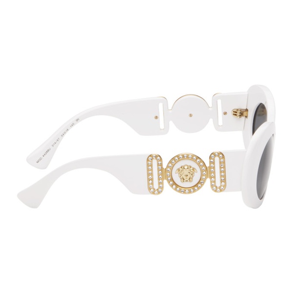 베르사체 베르사체 Versace White Medusa Biggie Oval Sunglasses 242404F005064
