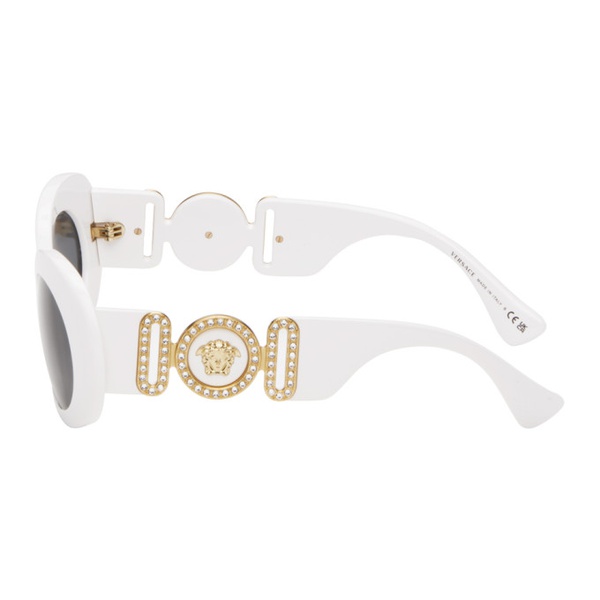 베르사체 베르사체 Versace White Medusa Biggie Oval Sunglasses 242404F005064