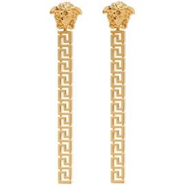 베르사체 Versace Gold La Medusa Greca Drop Earrings 241404F022026