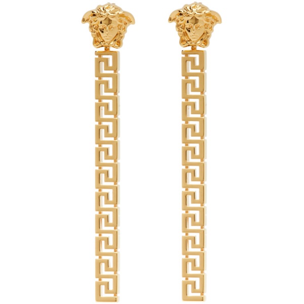 베르사체 베르사체 Versace Gold La Medusa Greca Drop Earrings 241404F022026