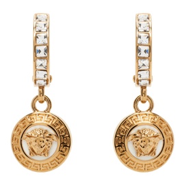 베르사체 Versace Gold Metal Strass Medusa Earrings 232404F022015