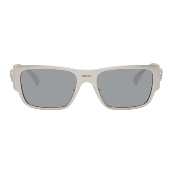 베르사체 베르사체 Versace Silver Rectangular Sunglasses 241404M134032