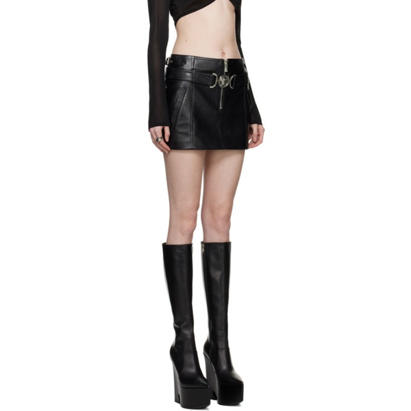 베르사체 베르사체 Versace Black Medusa 95 Leather Miniskirt 231404F090013