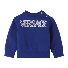 베르사체 Versace Baby Blue Embroidered Sweatshirt 241404M720005