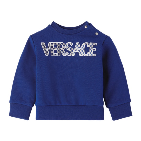 베르사체 베르사체 Versace Baby Blue Embroidered Sweatshirt 241404M720005