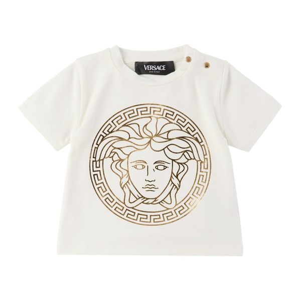 베르사체 베르사체 Versace Baby White Medusa T-Shirt 241404M692000