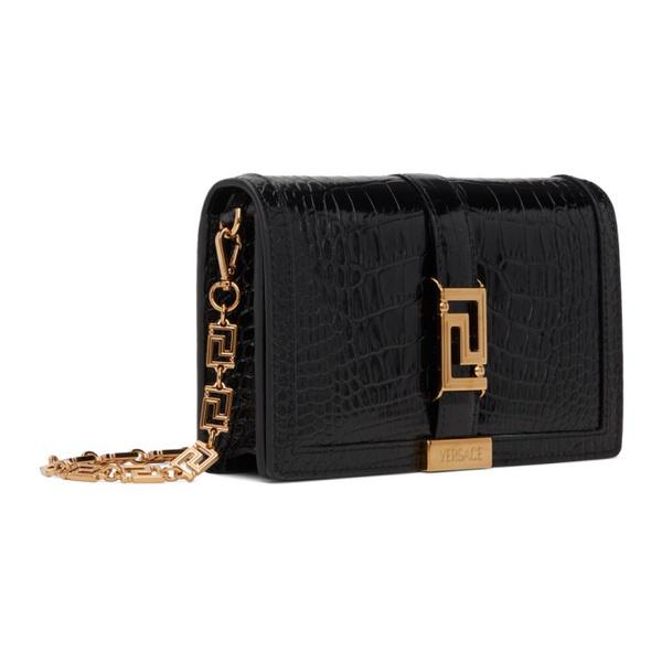 베르사체 베르사체 Versace Black Greca Goddess Chain Shoulder Bag 232404F048022