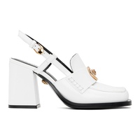 베르사체 Versace White Alia Slingback Heels 241404F122004